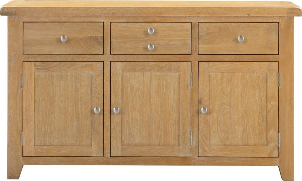 Seconique Windsor 3 Door 3 Drawer Sideboard Natural Oak