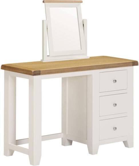 Seconique Windsor 3 Drawer Dressing Table & Mirror Ivory/Oak
