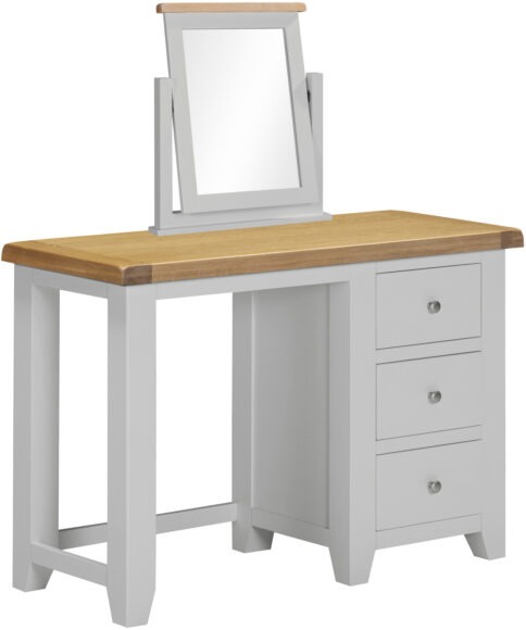Seconique Windsor 3 Drawer Dressing Table & Mirror Pebble Grey/Oak