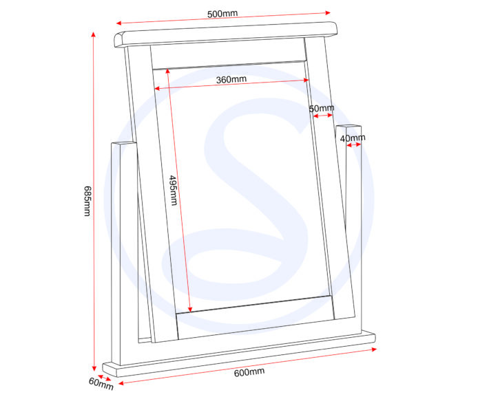 Seconique Windsor 3 Drawer Dressing Table & Mirror Pebble Grey/Oak