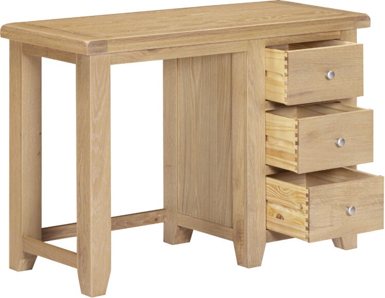 Seconique Windsor 3 Drawer Dressing Table Natural Oak