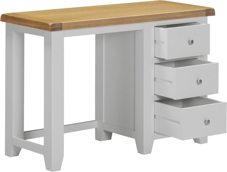 Seconique Windsor 3 Drawer Dressing Table Pebble Grey/Oak