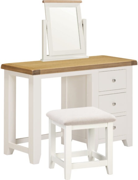 Seconique Windsor 3 Drawer Dressing Table Set Ivory/Oak/Oat Fabric