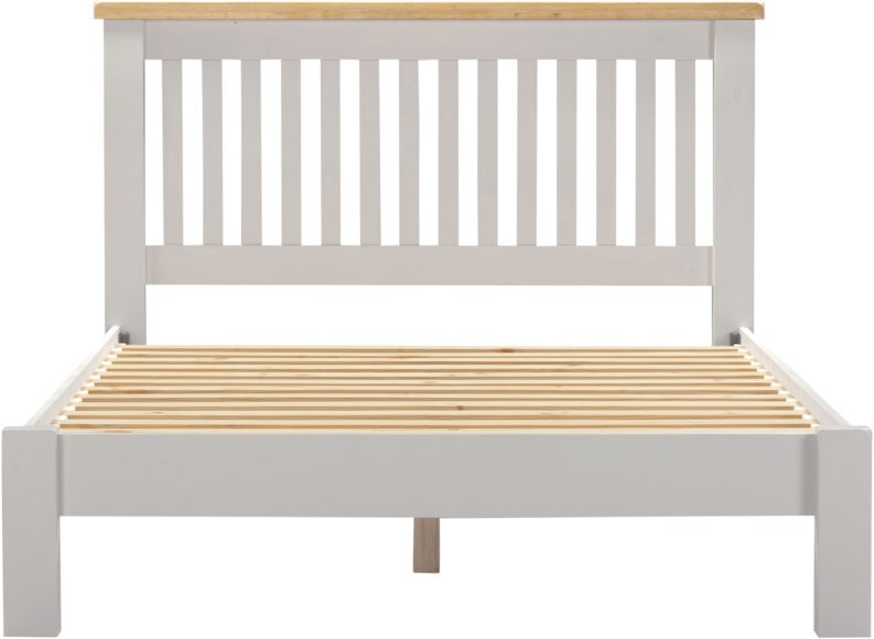 Seconique Windsor 4'6" Bed Low Foot End Pebble Grey/Oak