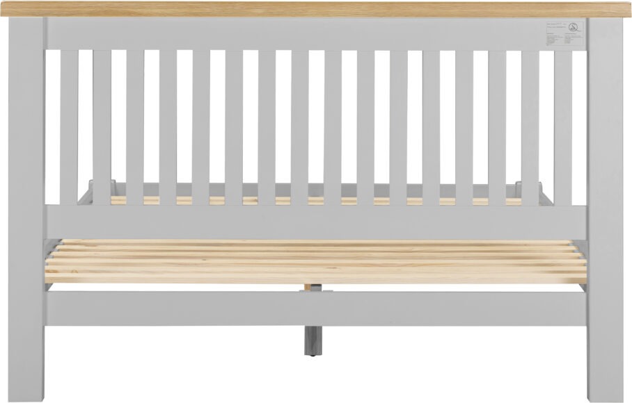 Seconique Windsor 5' Bed Low Foot End Pebble Grey/Oak