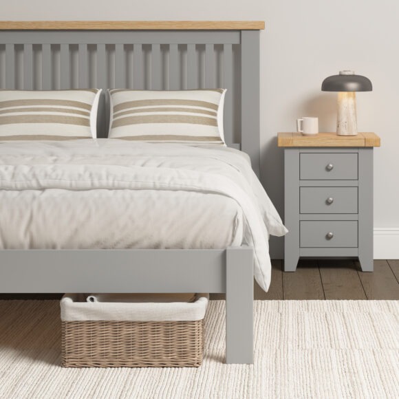 seconique Windsor 5' Bed Low Foot End Pebble Grey/Oak