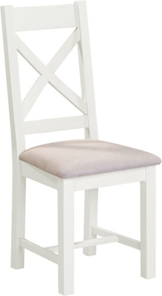 Seconique Windsor Cross Back Chair (Box Of 2) Ivory/Oat Fabric