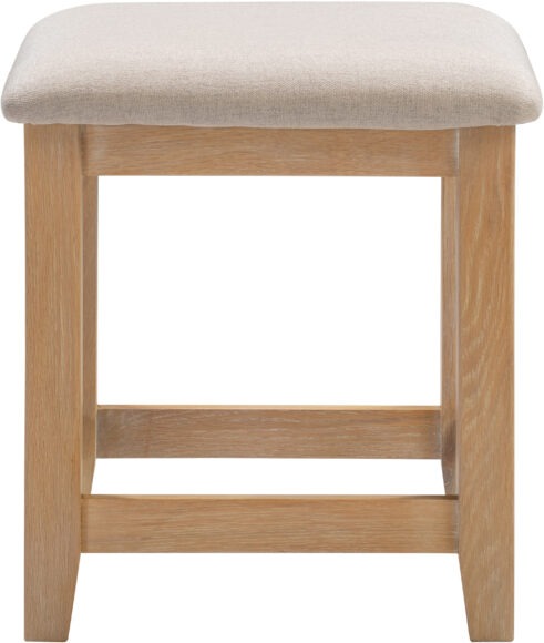 Seconique Windsor Dressing Table Stool Natural Oak/Oat Fabric
