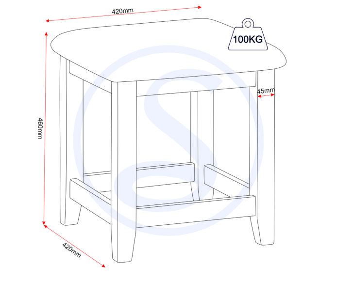 Seconique Windsor Dressing Table Stool Natural Oak/Oat Fabric