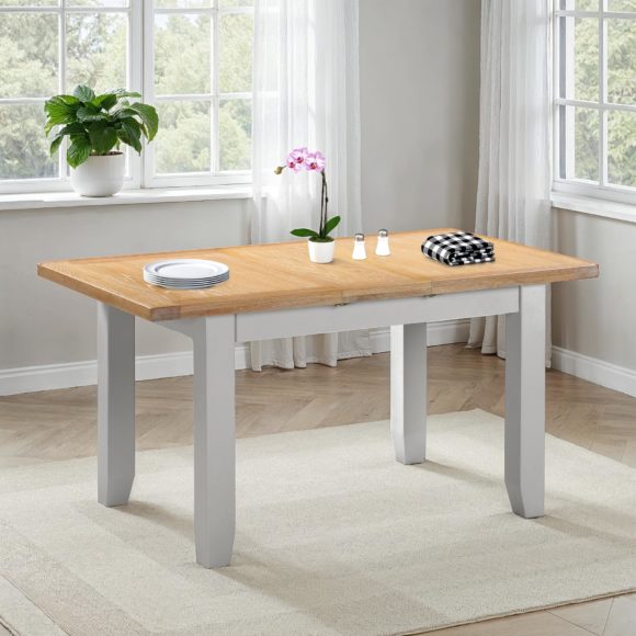 Seconique Windsor Extending Dining Table Pebble Grey/Oak