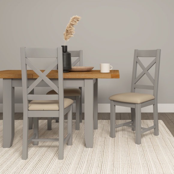 Seconique Windsor Extending Dining Table Pebble Grey/Oak