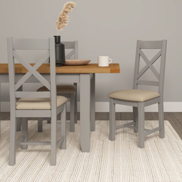 seconique Windsor Large Extending Dining Table Pebble Grey/Oak