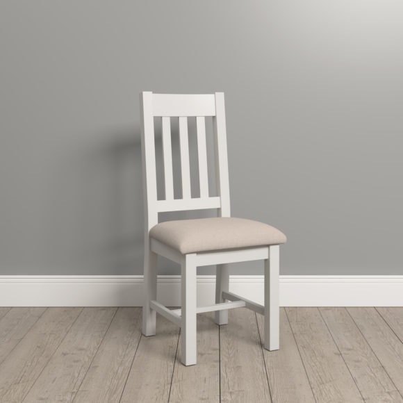 Seconique Windsor Slatted Chair (Box Of 2) Ivory/Oat Fabric