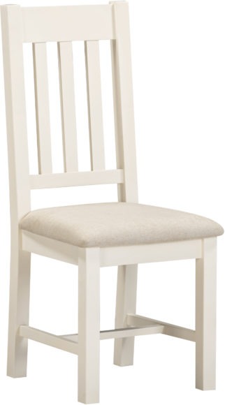 Seconique Windsor Slatted Chair (Box Of 2) Ivory/Oat Fabric