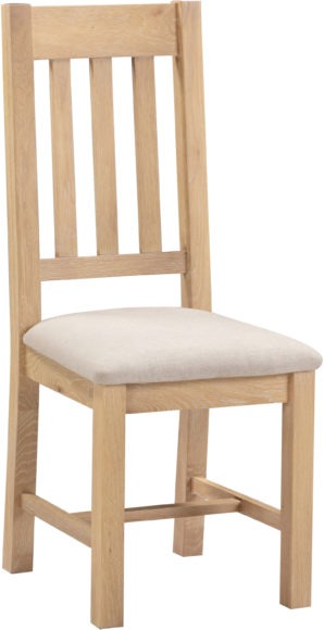 Seconique Windsor Slatted Chair (Box Of 2) Natural Oak/Oat Fabric