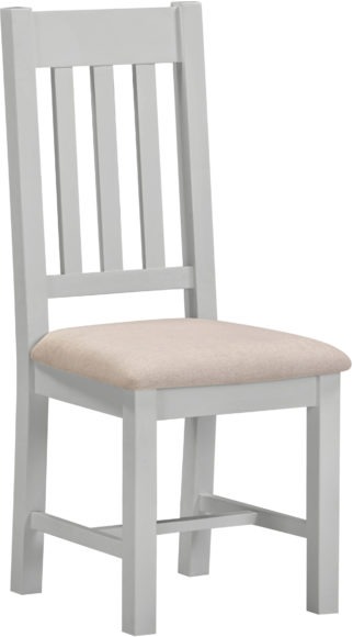 Seconique Windsor Slatted Chair (Box Of 2) Pebble Grey/Oat Fabric