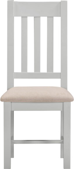 Seconique Windsor Slatted Chair (Box Of 2) Pebble Grey/Oat Fabric