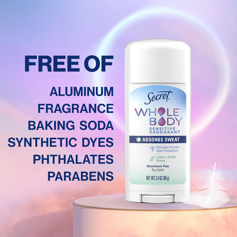 Secret Aluminum Free Dry Feel Whole Body Deodorant Stick