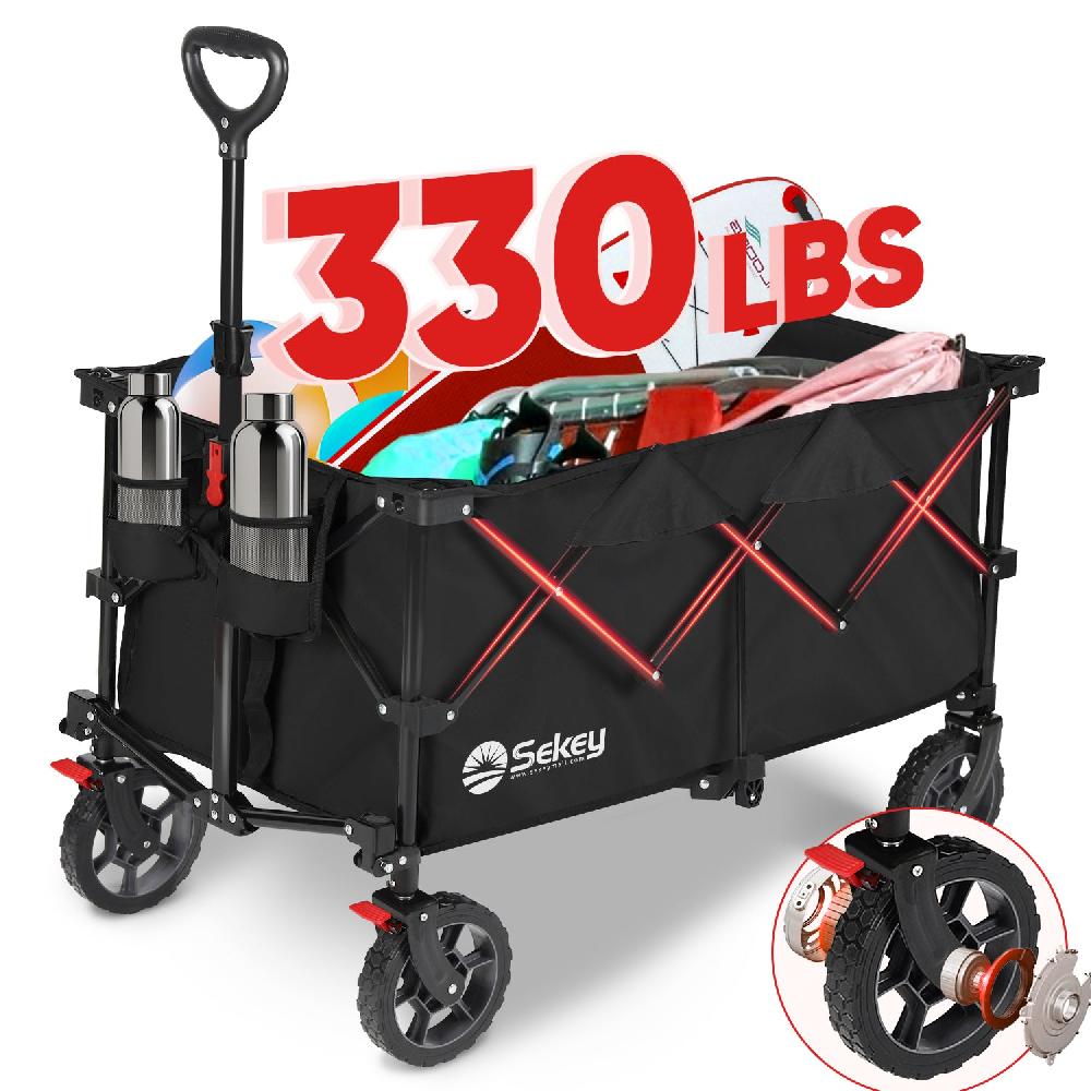 sekey Sekey 330LBS Foldable Wagon with 220L Large Capacity Heavy Duty Collapsible Wagon Cart United States