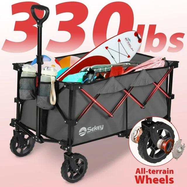 sekey Sekey Foldable Collapsible Wagon With 220L Large Capacity Adjustable Handle Folding Garden Cart United States