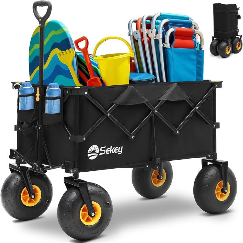 sekey Sekey Heavy Duty Beach Wagon with 9" Sand-Proof Wheels – 440lbs Capacity 200L Foldable Cart for Sand Camping & Groceries - 4028 United States