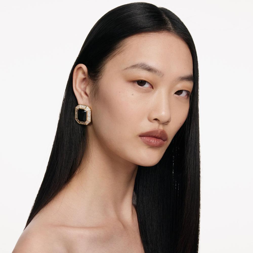 Self Portrait Black Crystal Encrusted Earrings JEWELLERY