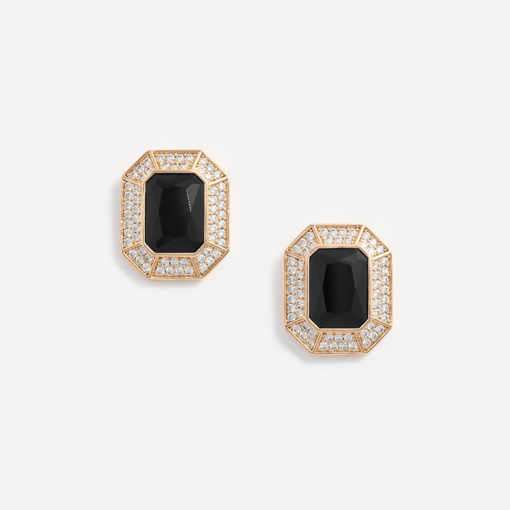 self portrait Black Crystal Encrusted Earrings JEWELLERY
