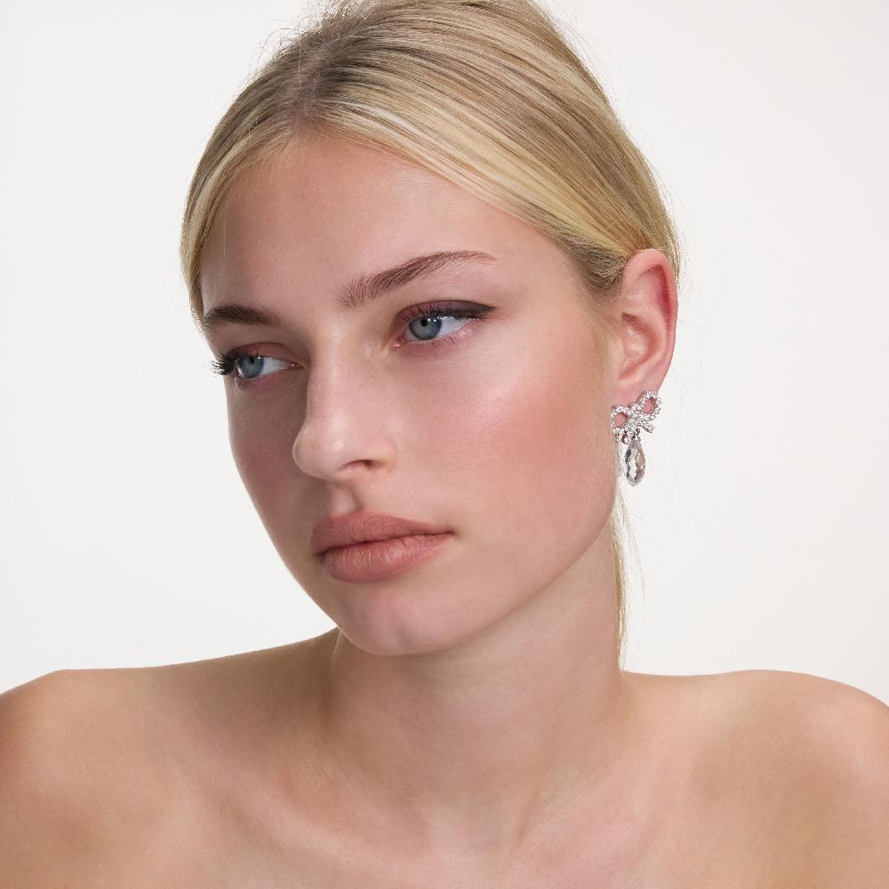 Self Portrait Bow Crystal Droplet Earrings JEWELLERY