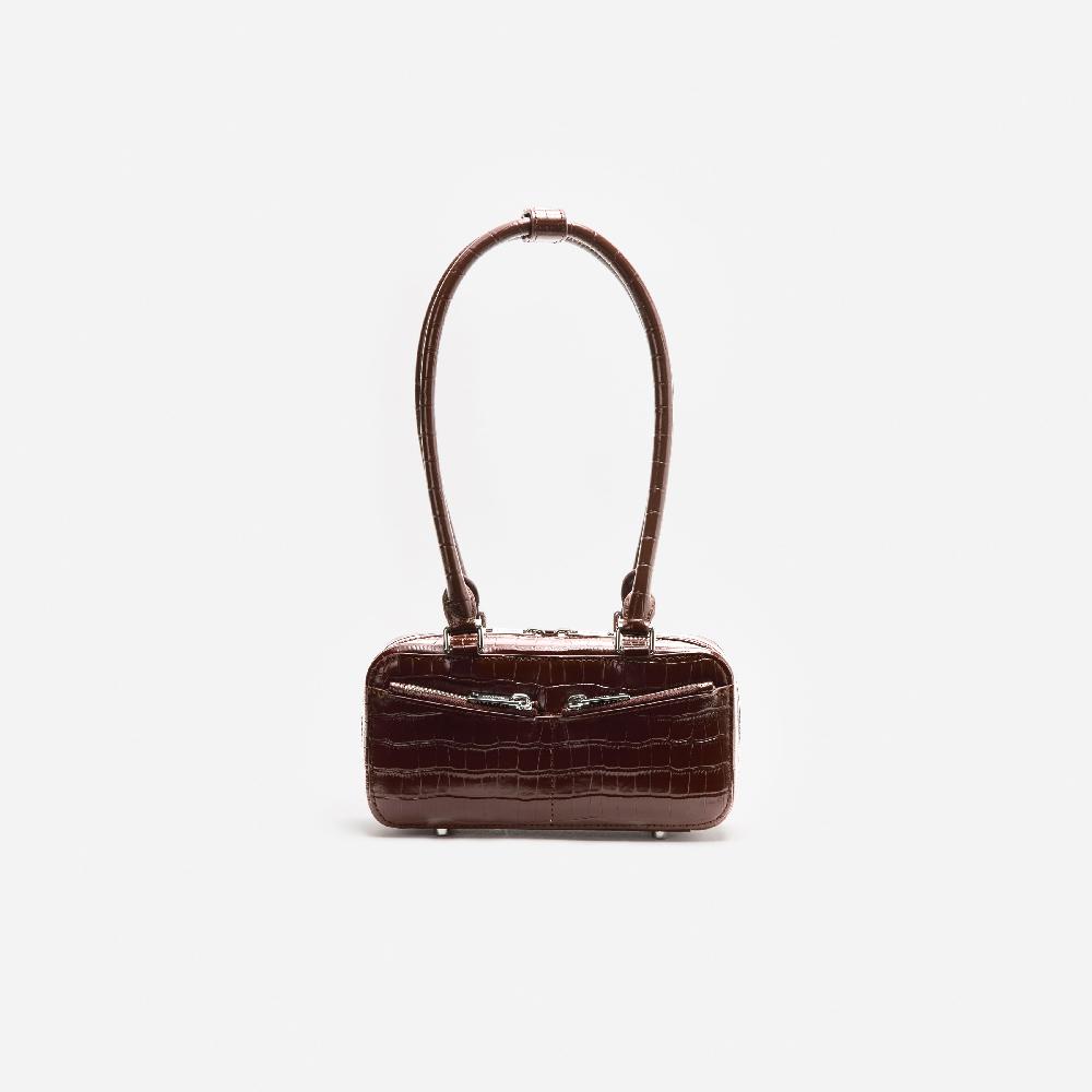 self portrait Brown Croc Leather Mini Shoulder Bag BAGS