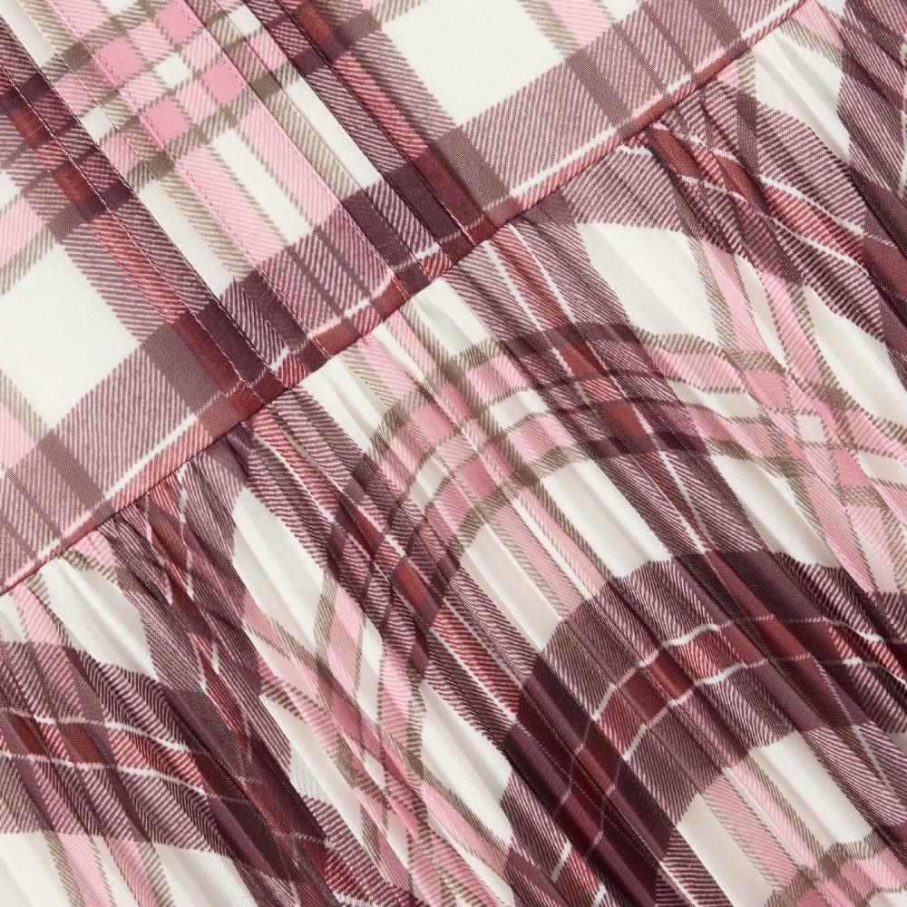 Self Portrait Burgundy Check Print Chiffon Dress KIDS