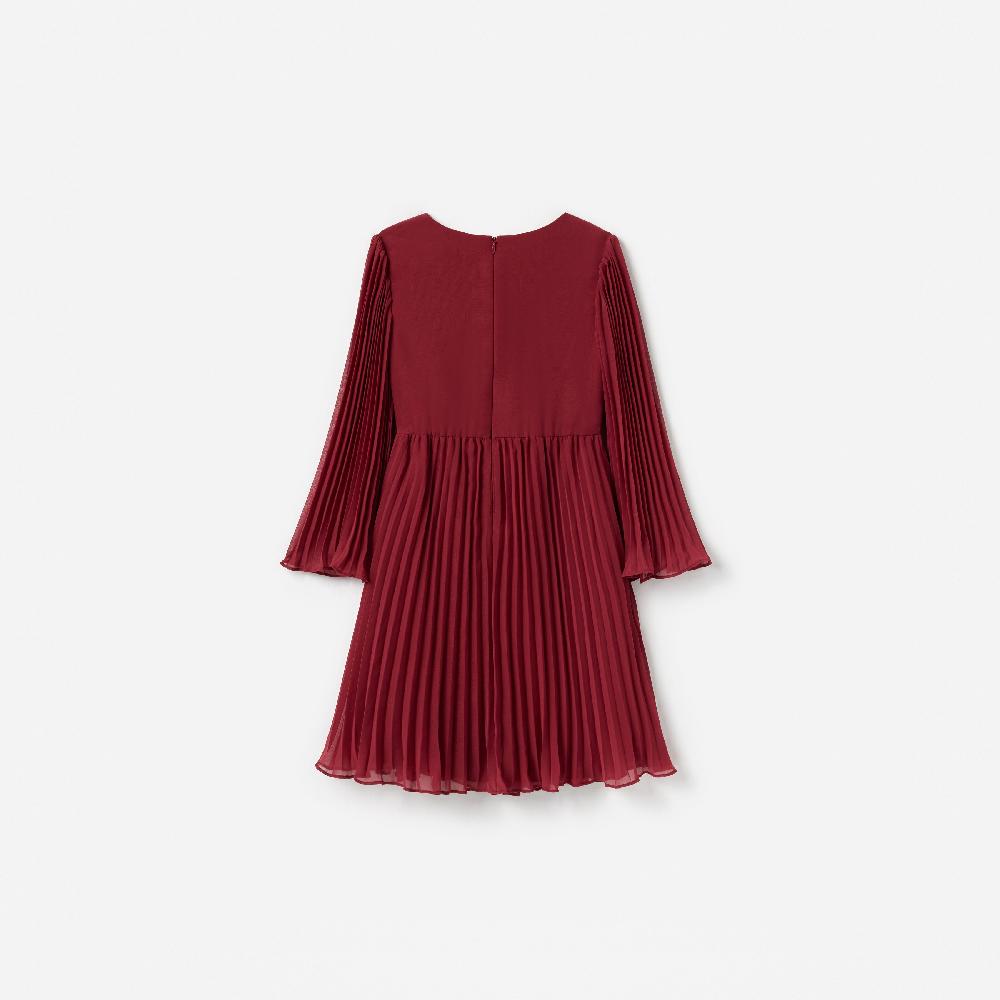 Self Portrait Burgundy Chiffon Long Sleeve Dress KIDS