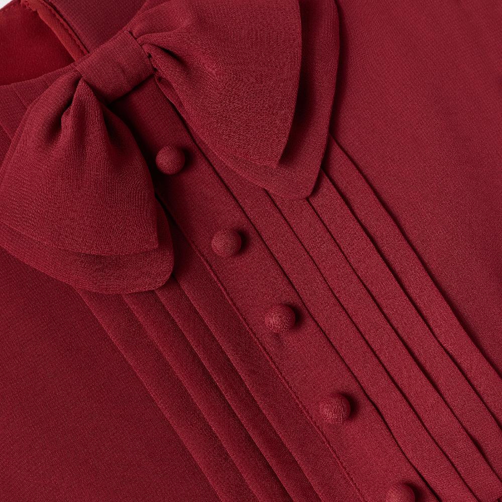 Self Portrait Burgundy Chiffon Long Sleeve Dress KIDS