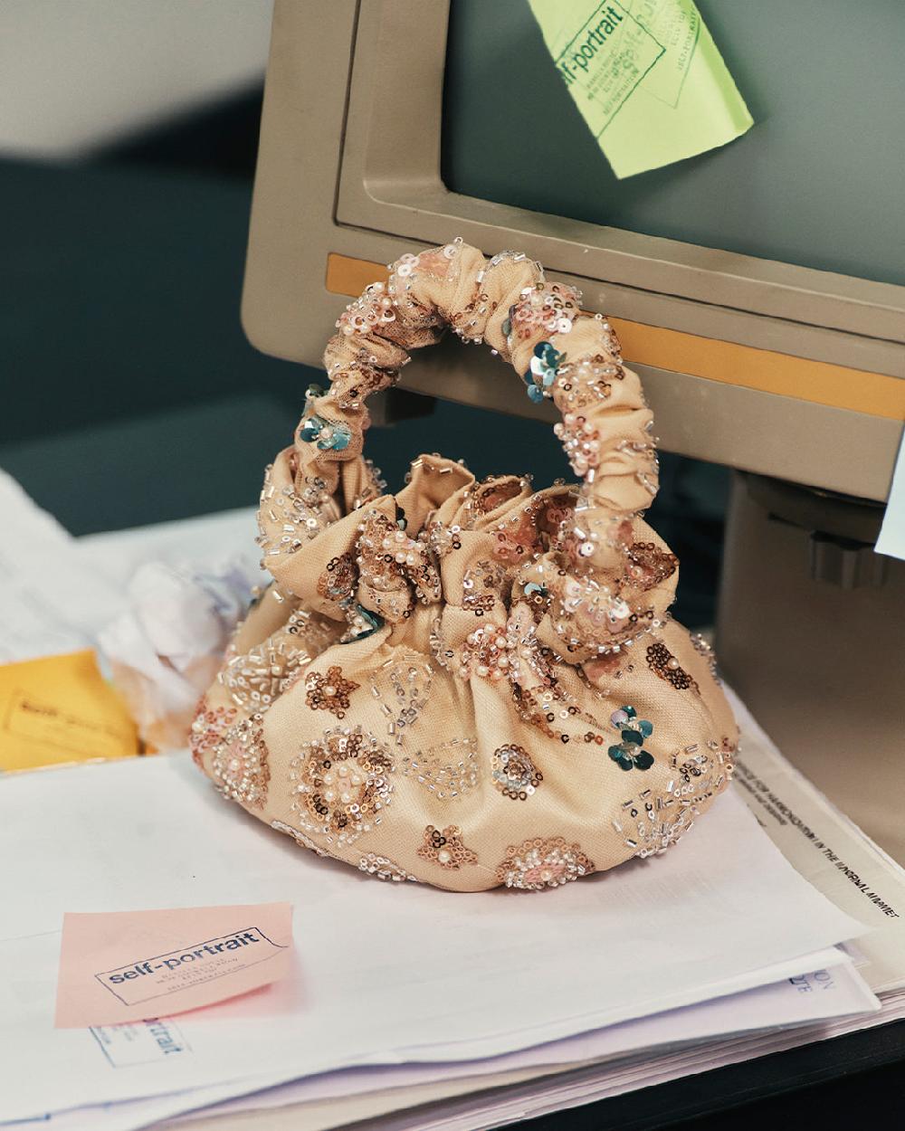 Self Portrait Champagne Sequin Embroidered Bag KIDS