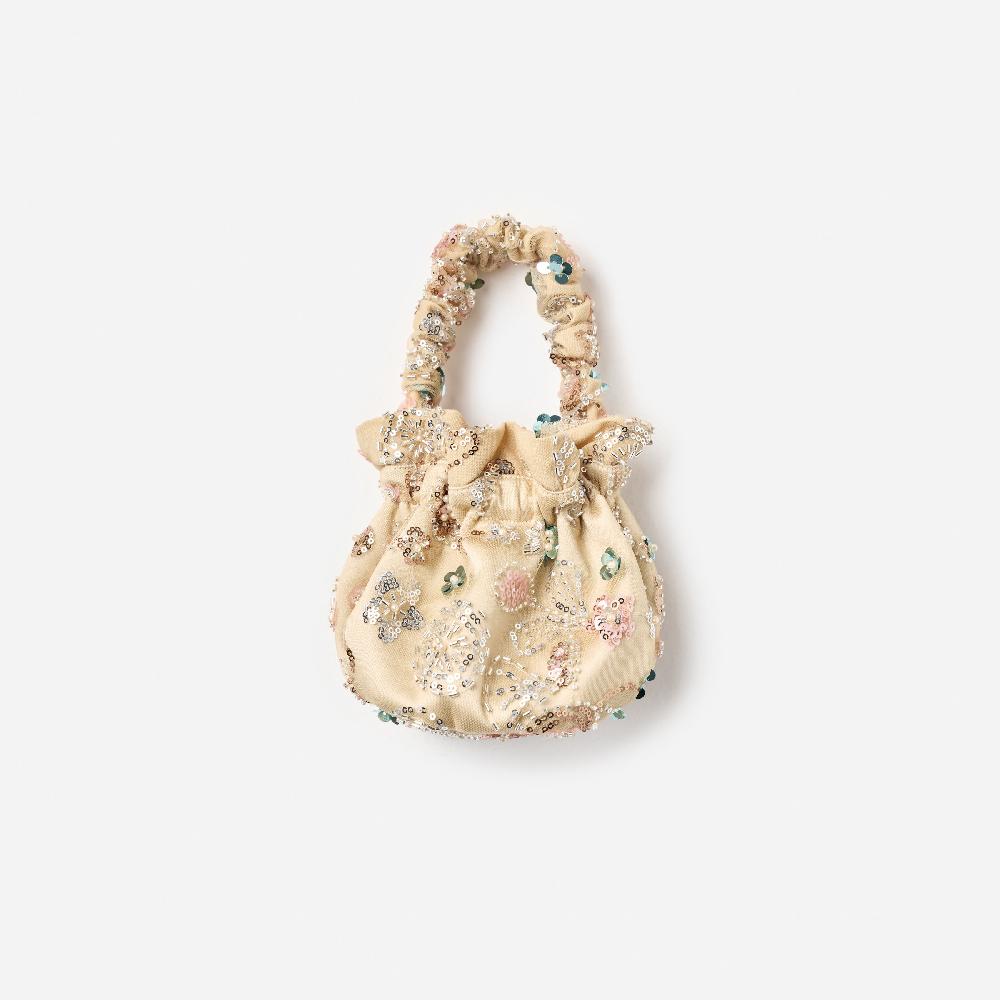 self portrait Champagne Sequin Embroidered Bag KIDS