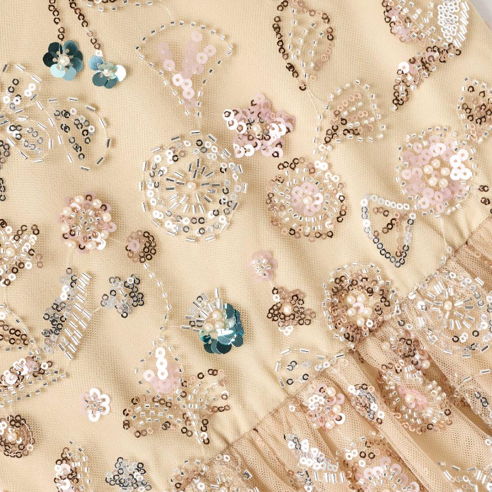 Self Portrait Champagne Sequin Embroidered Dress KIDS