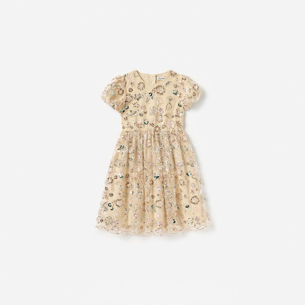 self portrait Champagne Sequin Embroidered Dress KIDS