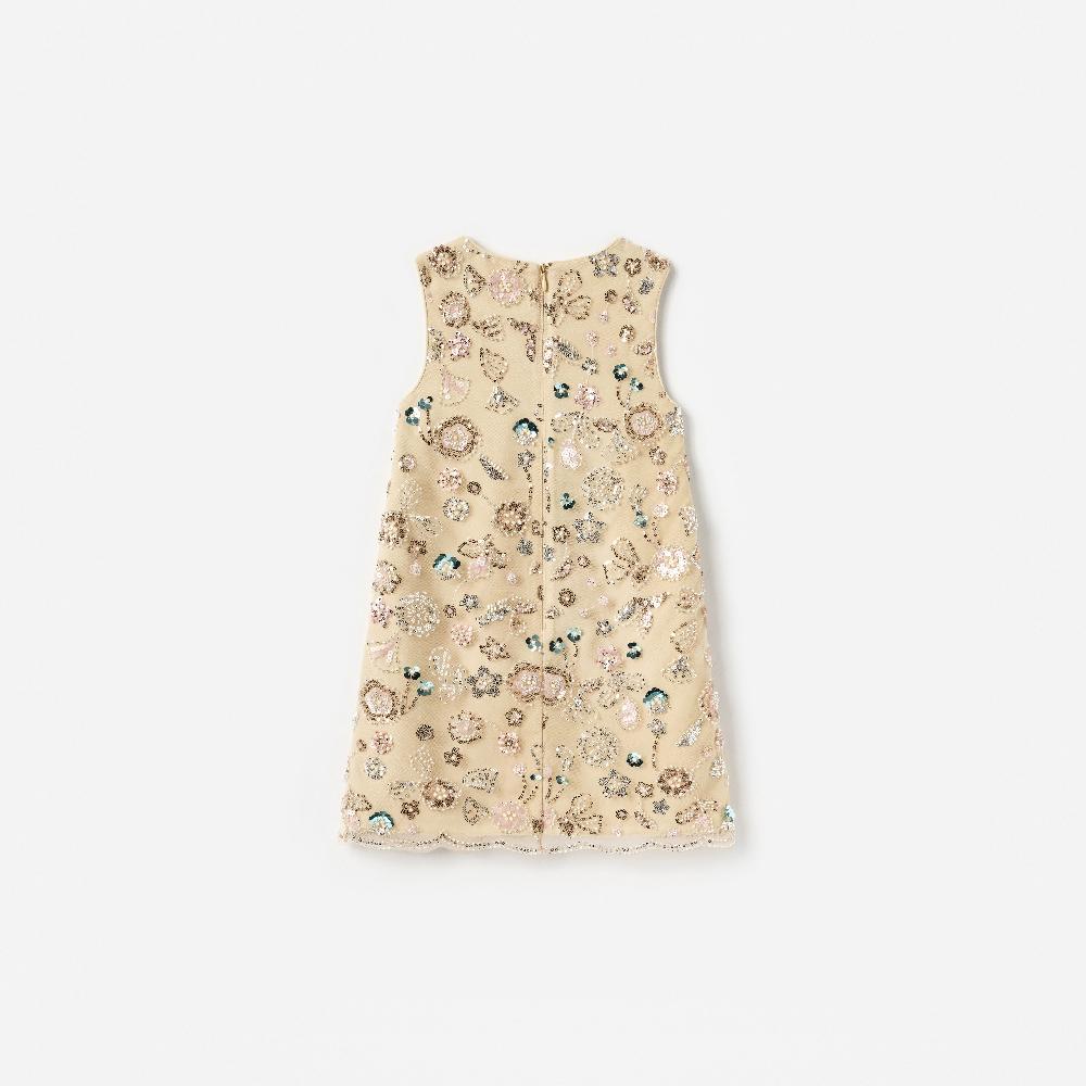 Self Portrait Champagne Sequin Embroidered Sleeveless Dress KIDS