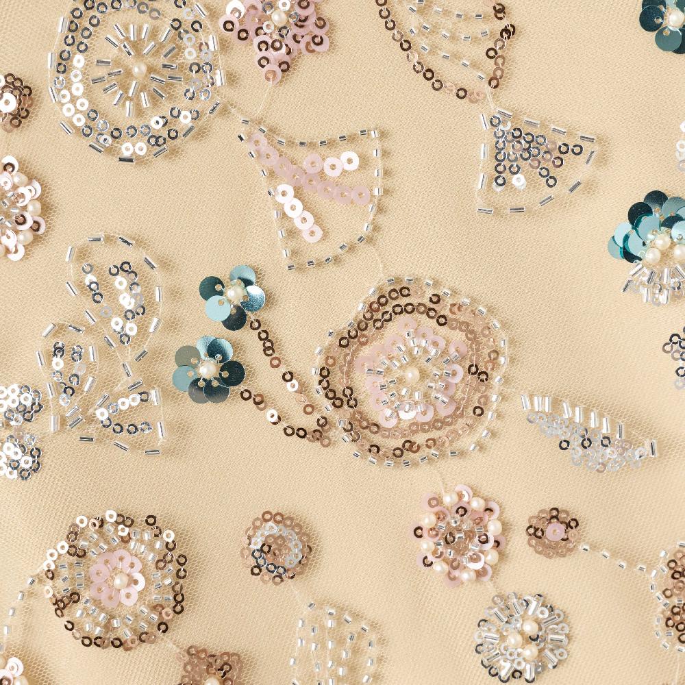 Self Portrait Champagne Sequin Embroidered Sleeveless Dress KIDS