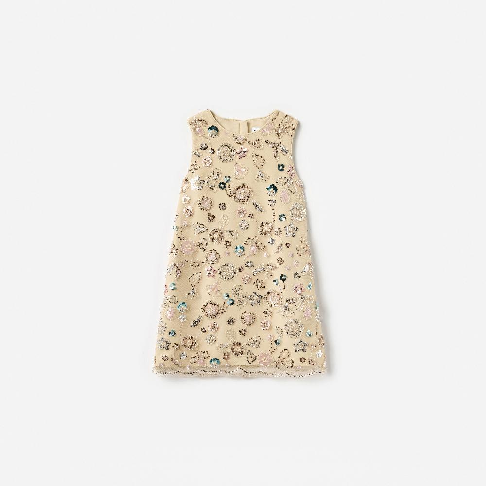 self portrait Champagne Sequin Embroidered Sleeveless Dress KIDS