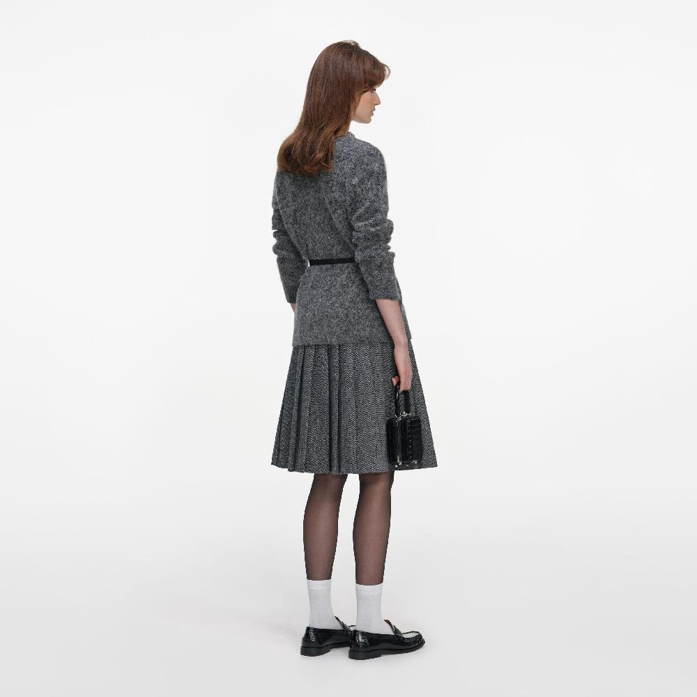 Self Portrait Charcoal Crystal Trim Cardigan CLOTHING