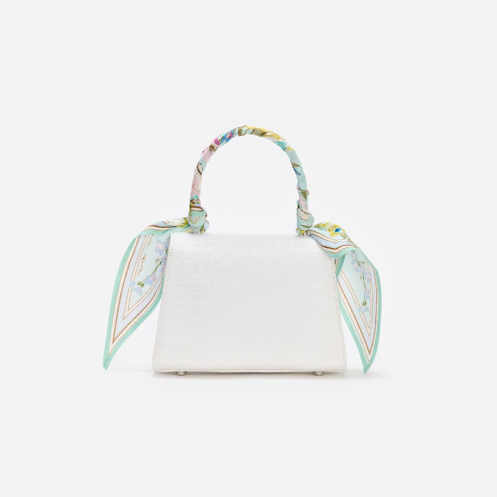 Self Portrait Cream Linen Mint Floral Mini Bag BAGS