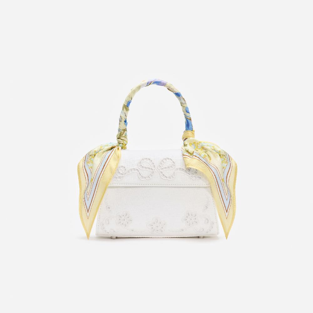 self portrait Cream Linen Yellow Floral Mini Bag BAGS