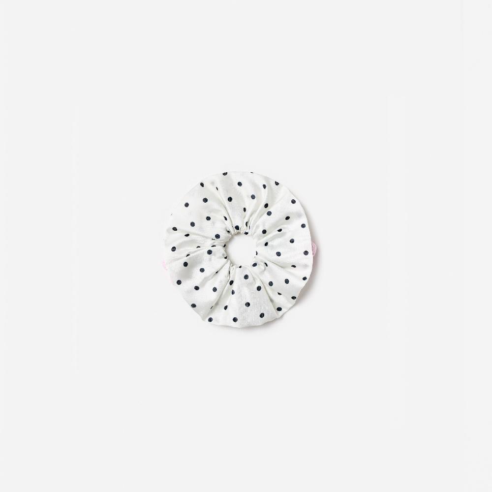 Self Portrait Cream Polka Dot Cherry Scrunchie KIDS