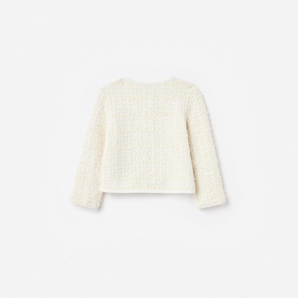 Self Portrait Cream Textured Bow Detail Cardigan KIDS