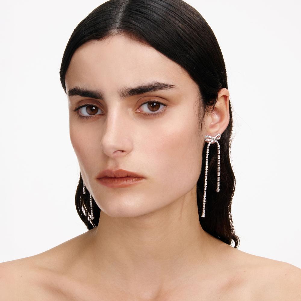 Self Portrait Crystal Bow Dangle Earrings JEWELLERY