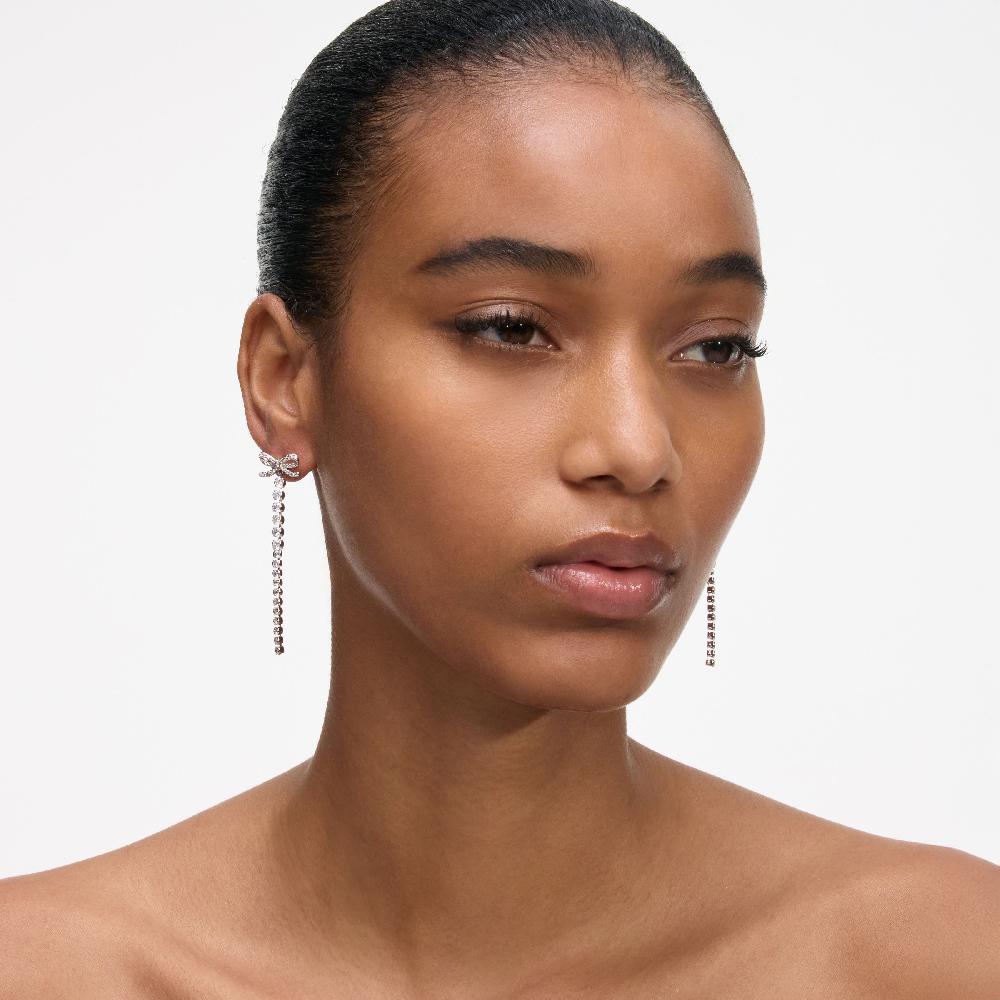 Self Portrait Crystal Bow Droplet Earrings JEWELLERY