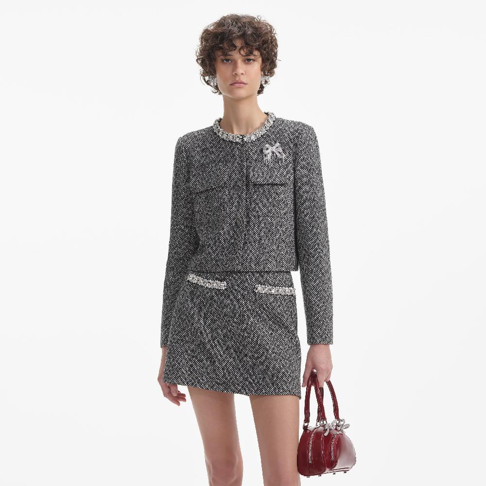 Self Portrait Crystal Embellished Bow Brooch JEWELLERY