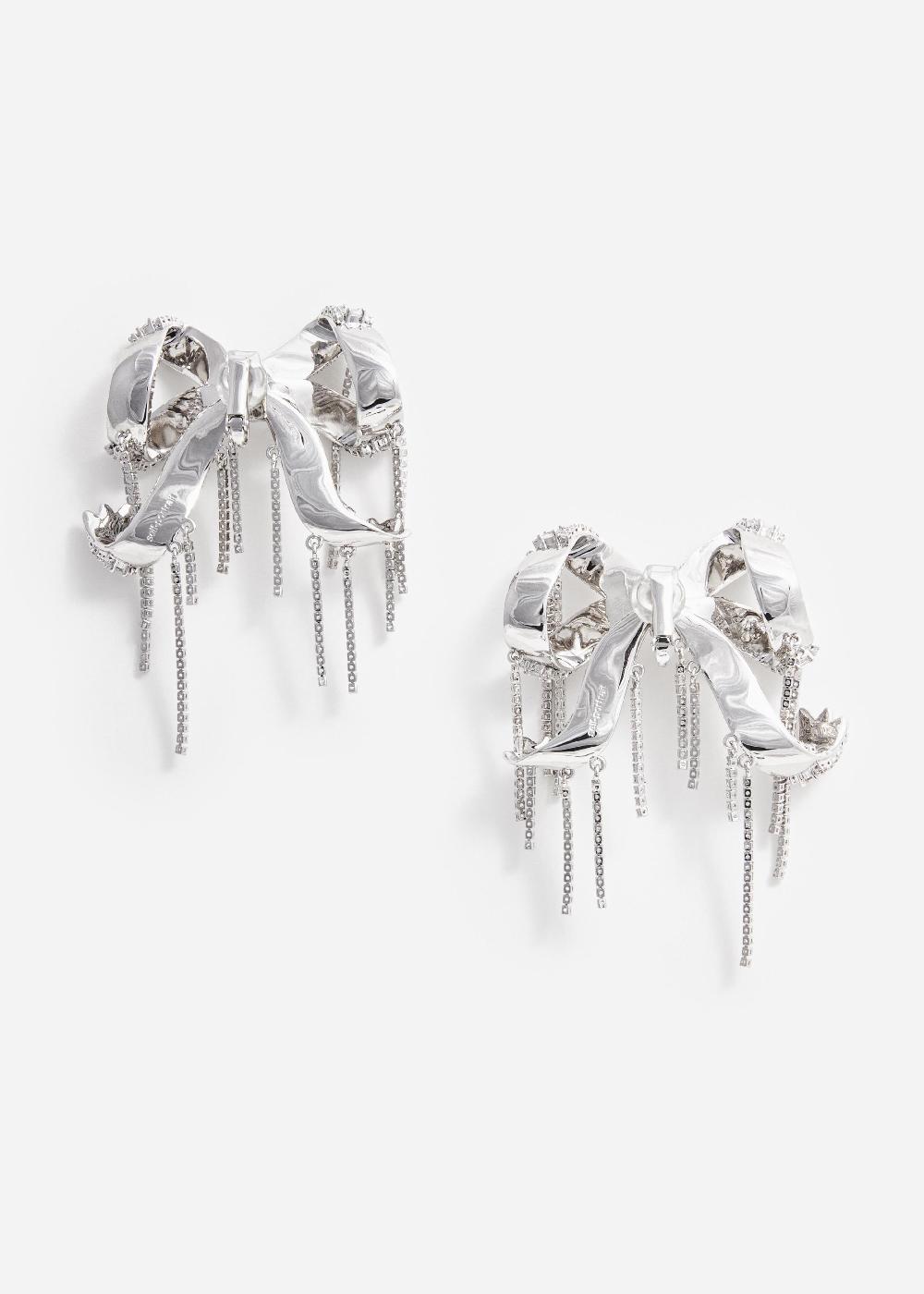 Self Portrait Crystal Embellished Bow Earrings JEWELLERY