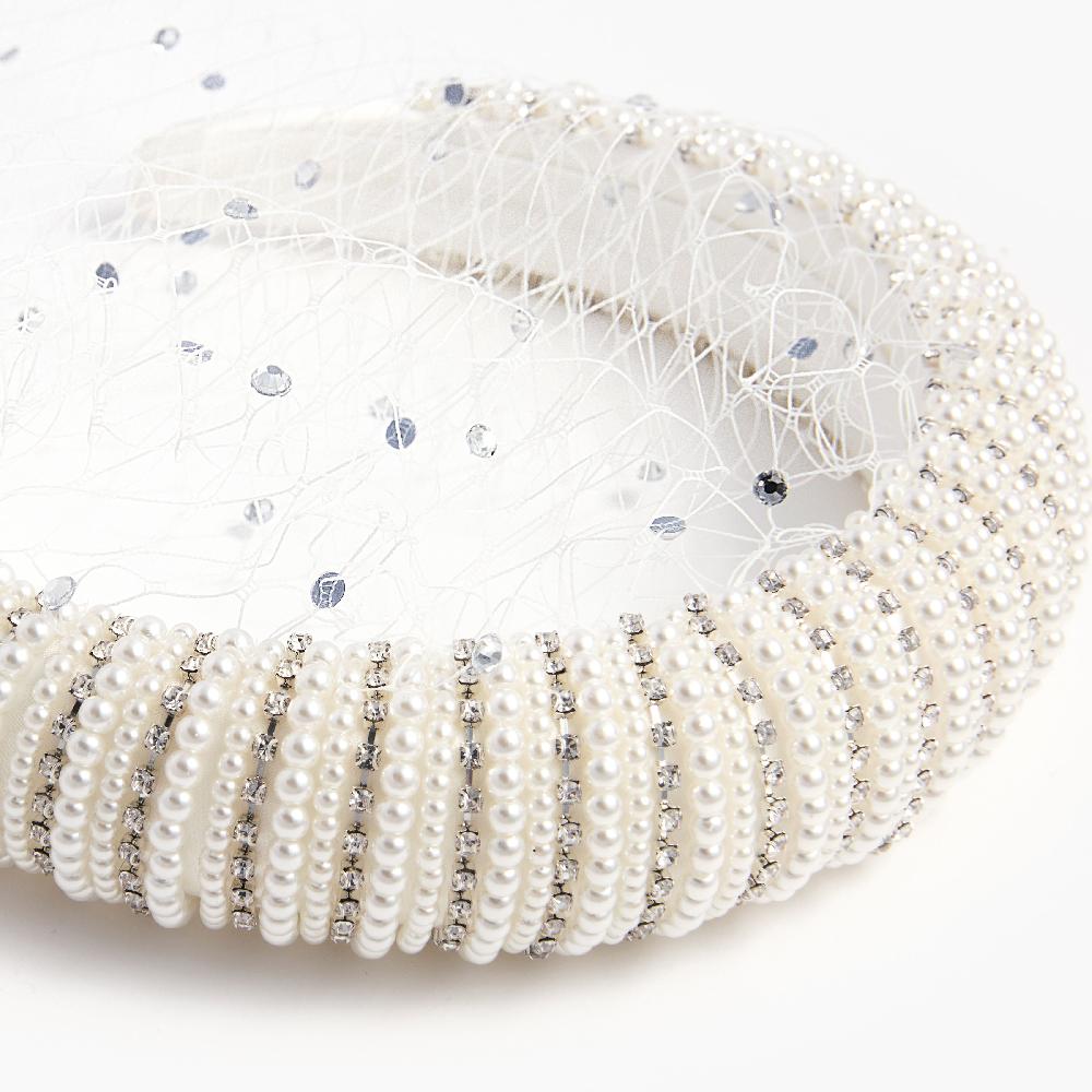 Self Portrait Crystal Embellished Veil Headband JEWELLERY