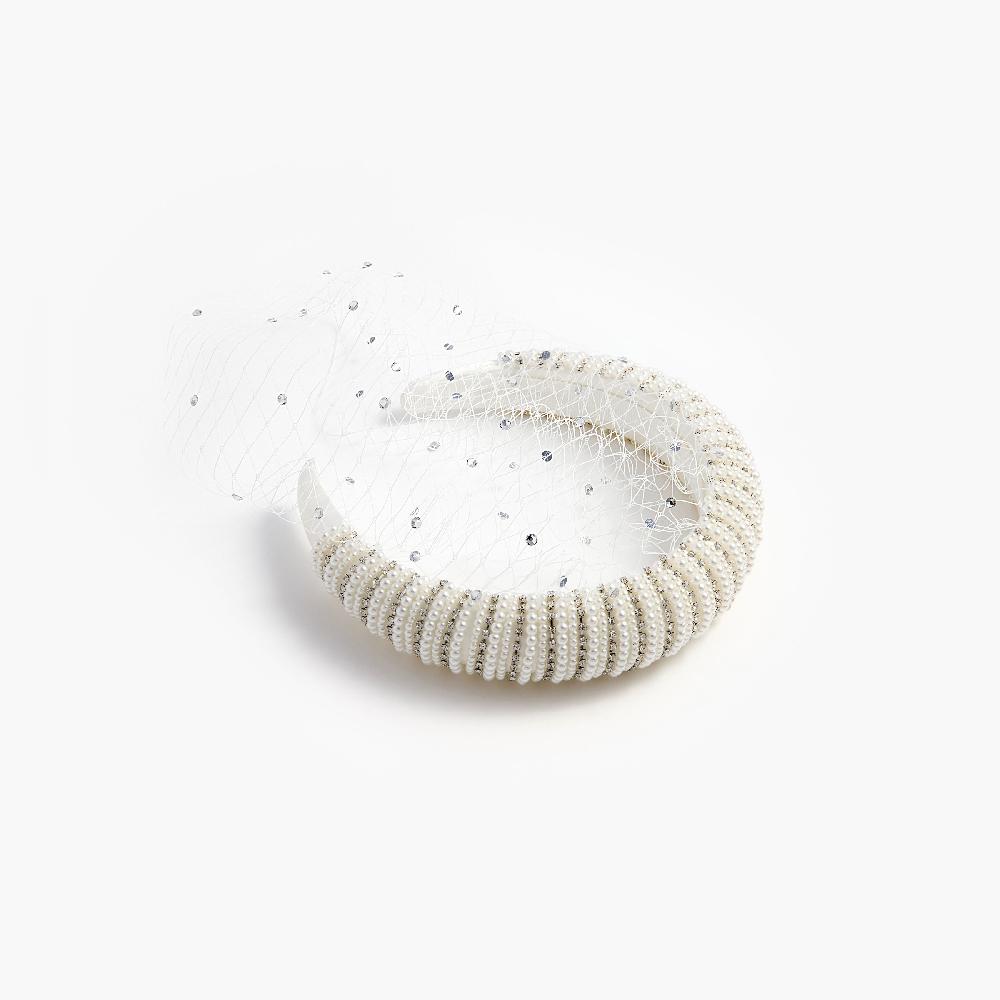 Self Portrait Crystal Embellished Veil Headband JEWELLERY